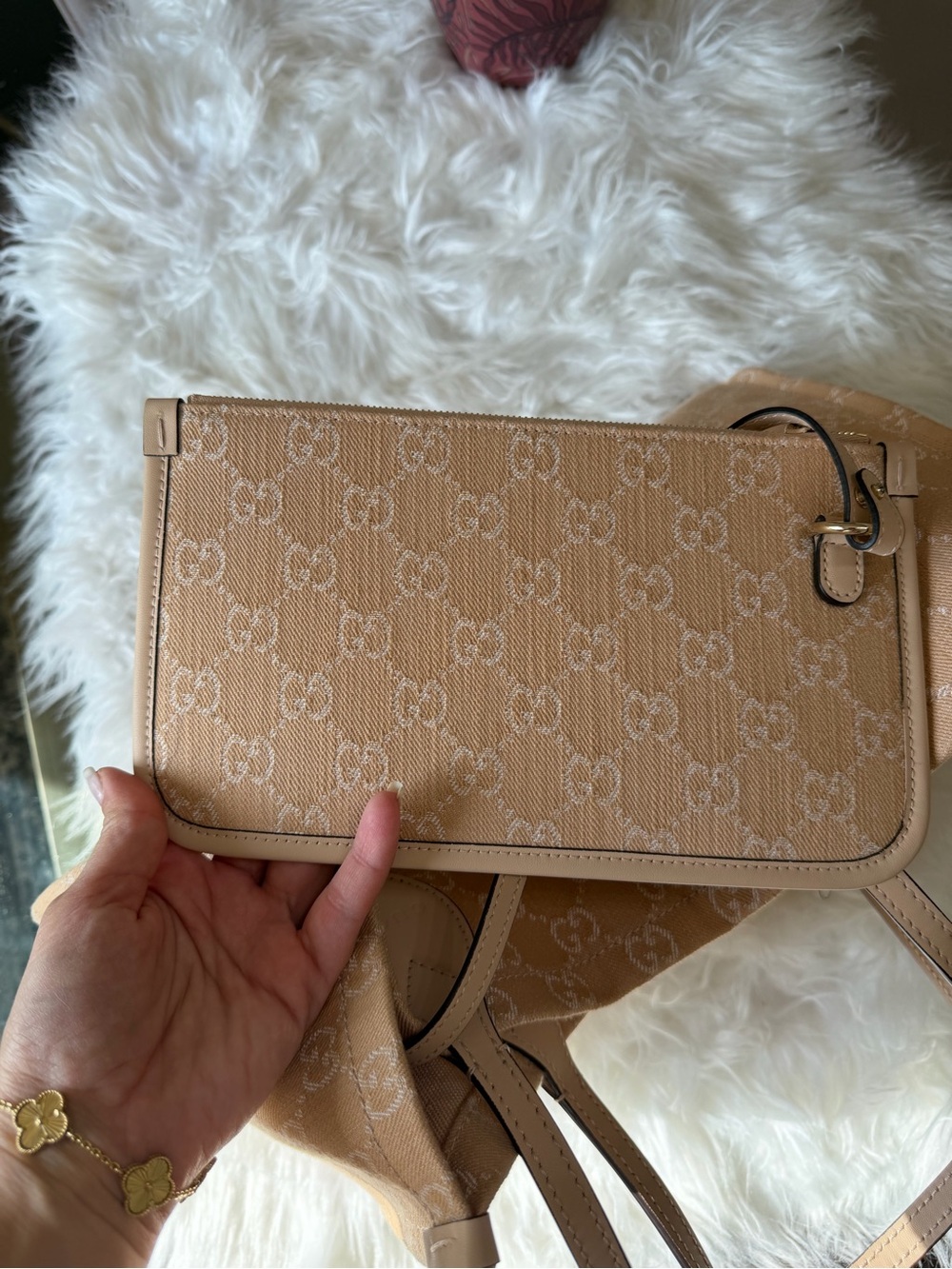 GUCCI DENIM OPHEDIA GG TOTE BAG LARGE - Picture 9 of 16